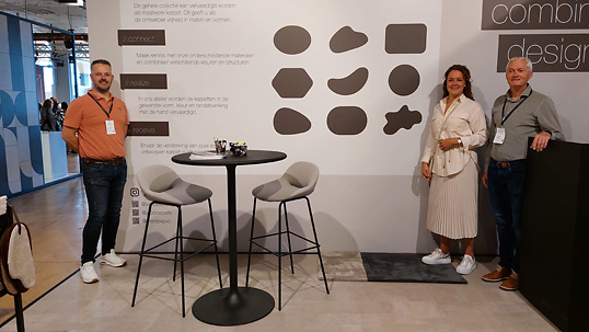 Van Besouw op Design District. Van links: Pieter van de Burgt, Annemarie Fuiteen Paul Beeren. Van Besouw op Design