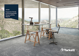Cover van het CSR-rapport 2020. Cover-Tarkett 2020 CSR Report