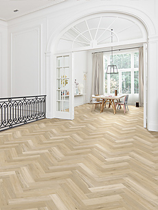 Dynamic Wood XL Fishbone woonkamer