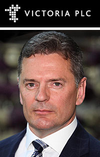 Geoff Wilding, executive chairman Victoria PLC: 'De eerste - en kleinste - van een aantal acquisities in de komende weken en maanden'. Geoff-Wilding-v-logo