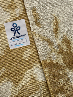 GoodWeave-keurmerk op een tapijt. (foto: Tania Johnson Design) GoodWeave keurmerk