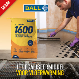 Stopgap 1600 nieuw egaliseermiddel voor vloerverwarming