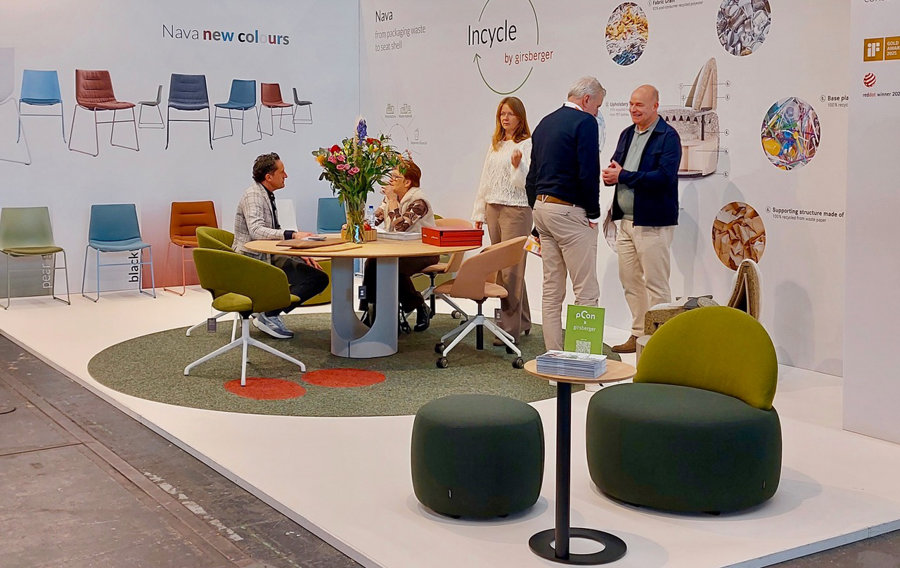 Girsberger met vloerbedekking van Fabromont op de stand