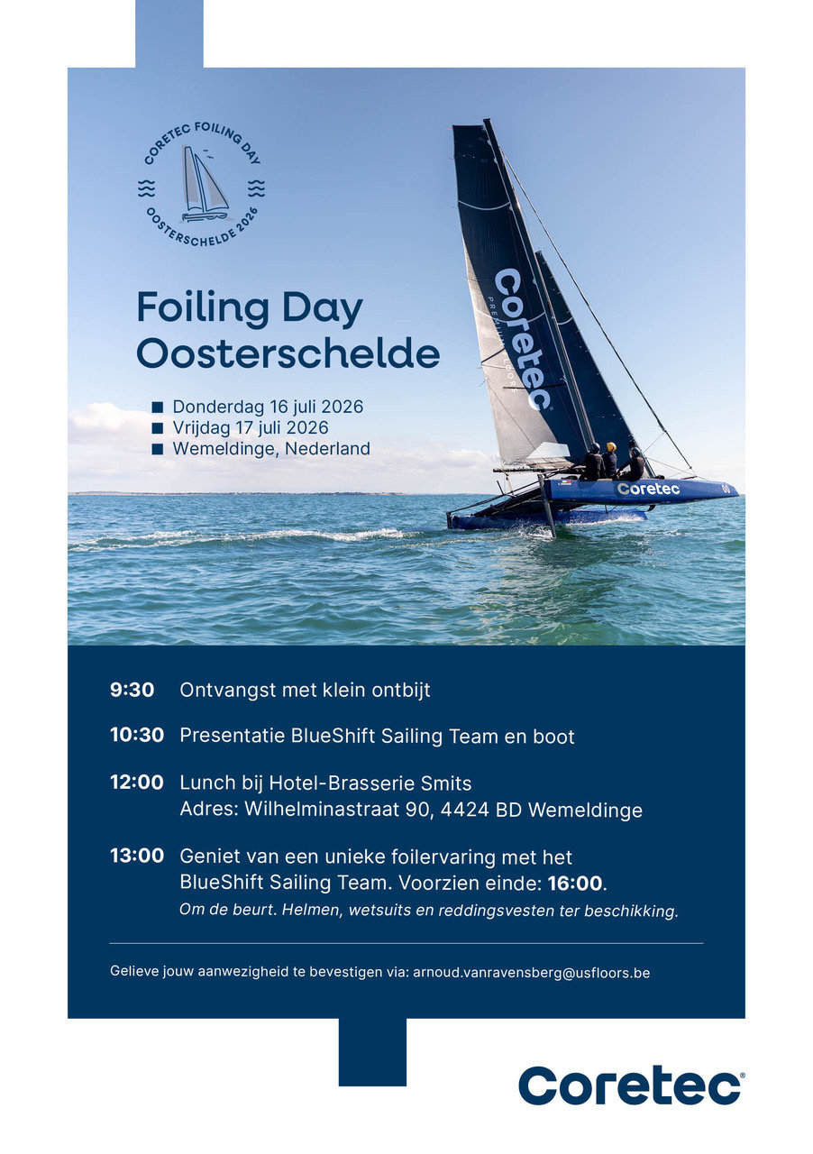 Coretec nodigt relaties uit op foilende boot Coretec foiling day