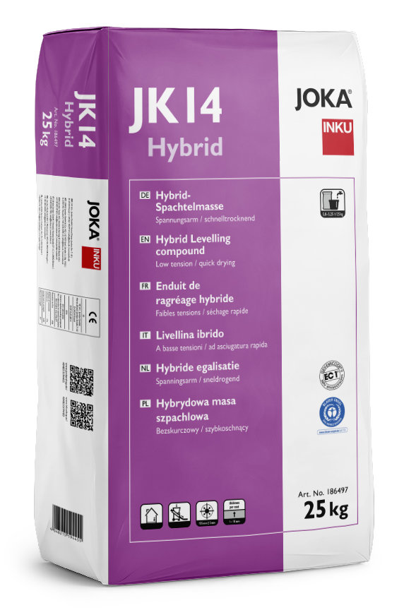 De hybride egalisatie JK 14 van Joka combineert gips en cement. JK14